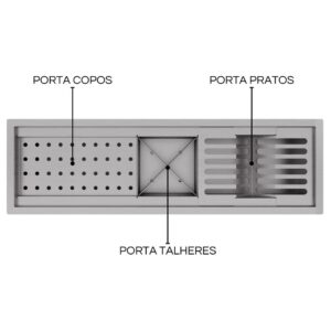 Calha Gourmet Escorredor Inox Tamanho 19x62 Cm Ecosul 9 Calha Gourmet Escorredor Inox Tamanho 19x62 Cm Ecosul - Imagem 5