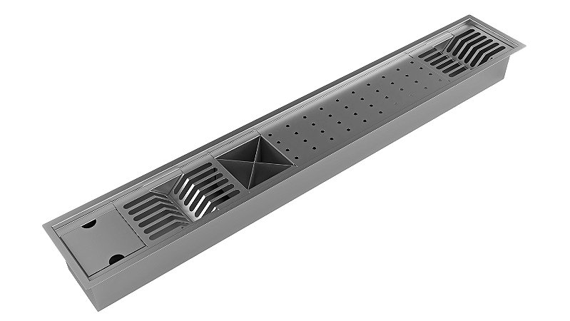 Home 16 Calha Gourmet Escorredor Inox Tamanho 120 Cm Ecosul