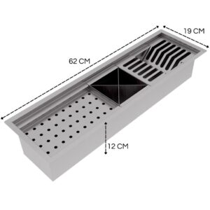 Calha Gourmet Escorredor Inox Tamanho 19x62 Cm Ecosul 8 Calha Gourmet Escorredor Inox Tamanho 19x62 Cm Ecosul - Imagem 4