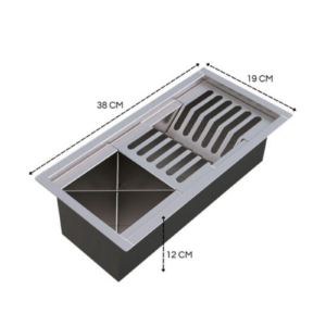 Calha Gourmet Escorredor Inox Tamanho 19x38 Cm Ecosul + TAMPA 8 Calha Gourmet Escorredor Inox Tamanho 19x38 Cm Ecosul + TAMPA - Imagem 4