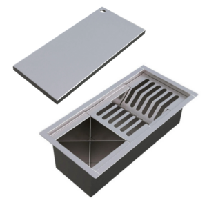 Home 40 Calha Gourmet Escorredor Inox Tamanho 19x38 Cm Ecosul + TAMPA