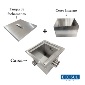 Caixa De Gordura 45x45x35 Aço Inox 304 9 Caixa De Gordura 45x45x35 Aço Inox 304 - Imagem 5