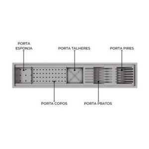 Calha Gourmet Escorredor Inox Tamanho 120 Cm Ecosul + TAMPA 7 Calha Gourmet Escorredor Inox Tamanho 120 Cm Ecosul + TAMPA - Imagem 3