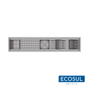 Calha Gourmet Escorredor Inox Tamanho 19x92 Cm Ecosul + TAMPA 5 Calha Gourmet Escorredor Inox Tamanho 19x92 Cm Ecosul + TAMPA - Imagem 3